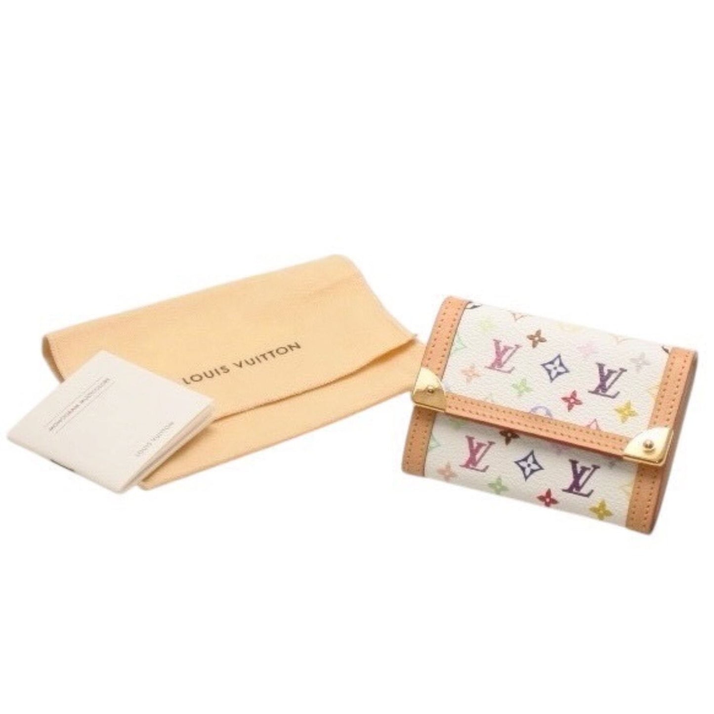 Louis Vuitton Porte Monnaie Plastic Coin Purse Monogram Multicolor White