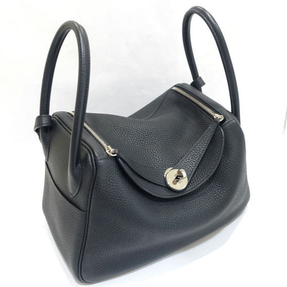 Hermes Lindy 26 Handbag Taurillon Clemence Black Silver
