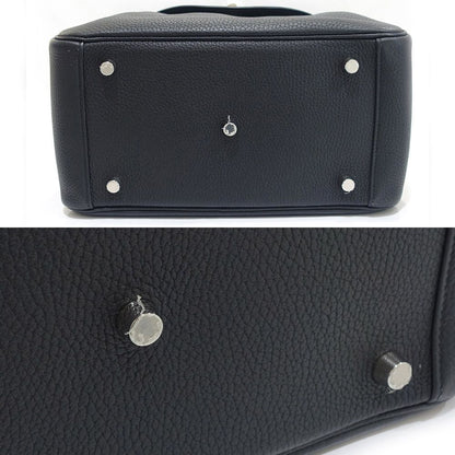 Hermes Lindy 26 Handbag Taurillon Clemence Black Silver