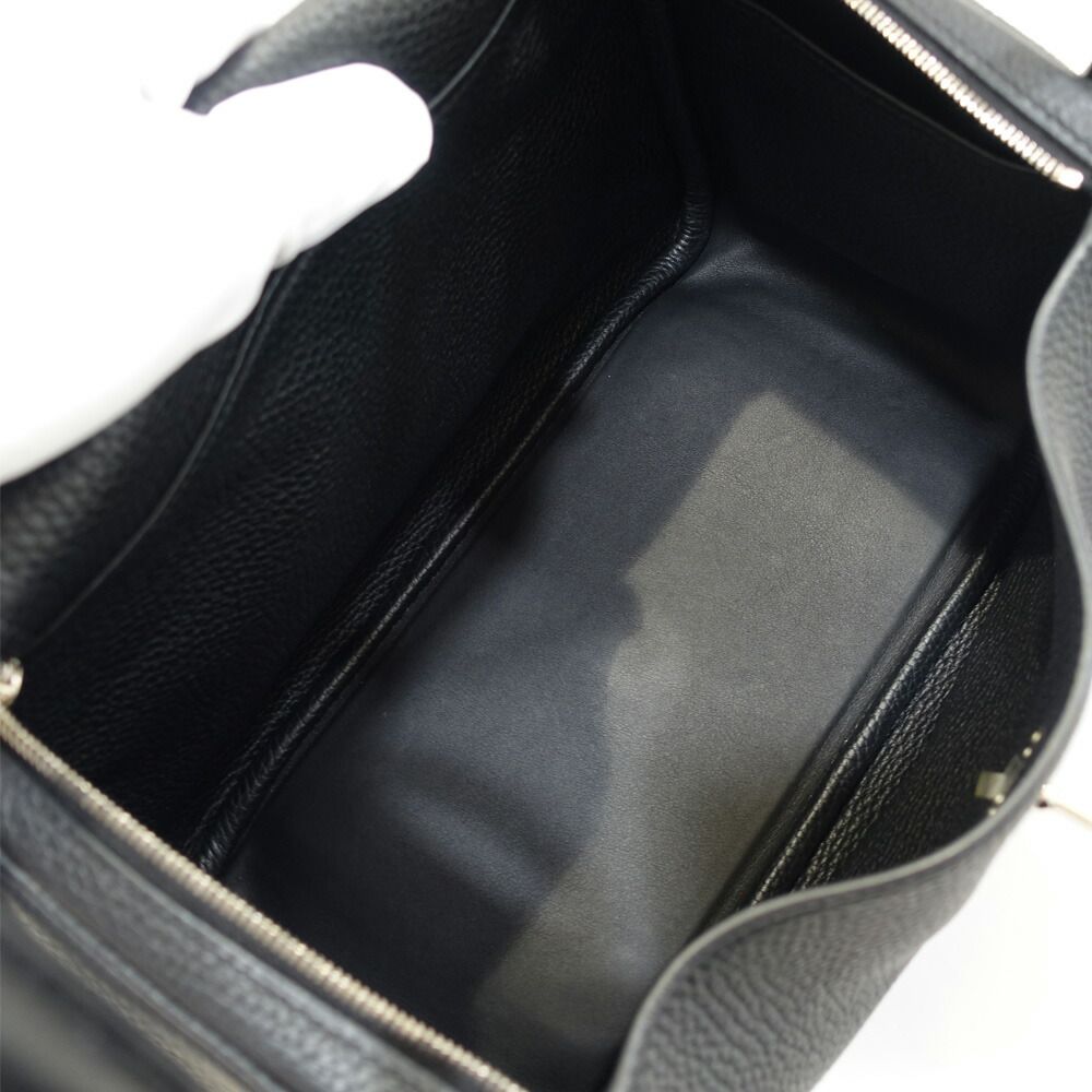 Hermes Lindy 26 Handbag Taurillon Clemence Black Silver