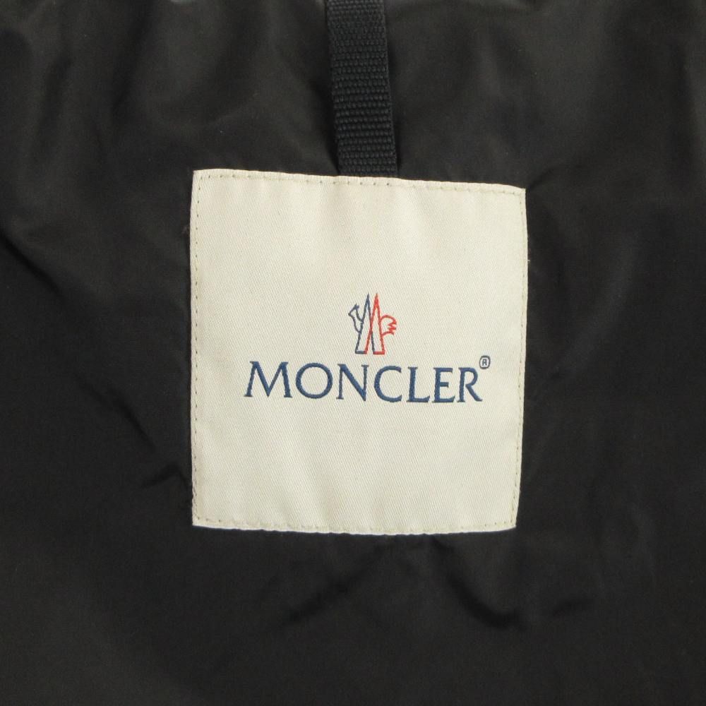 Moncler Giraudo Leather Down Jacket Quilted Zip Up Sheep 1 XS Black