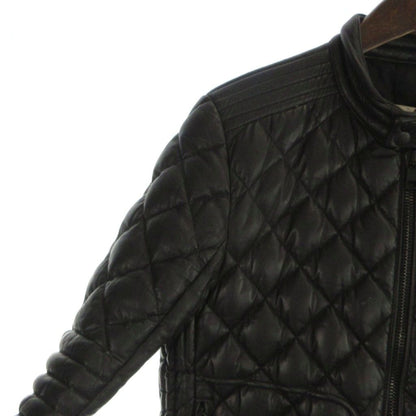 Moncler Giraudo Leather Down Jacket Quilted Zip Up Sheep 1 XS Black