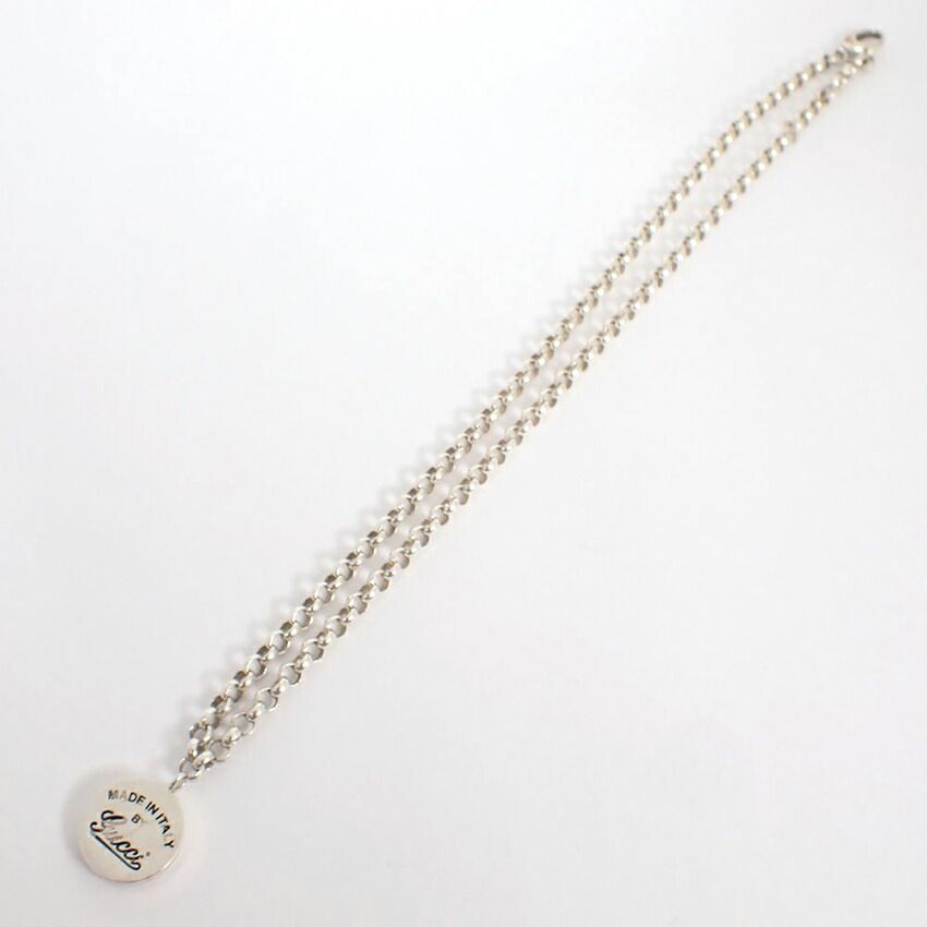 Gucci 925 Logo Circle Pendant Necklace
