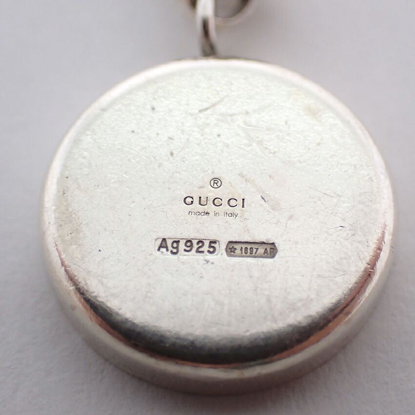 Gucci 925 Logo Circle Pendant Necklace