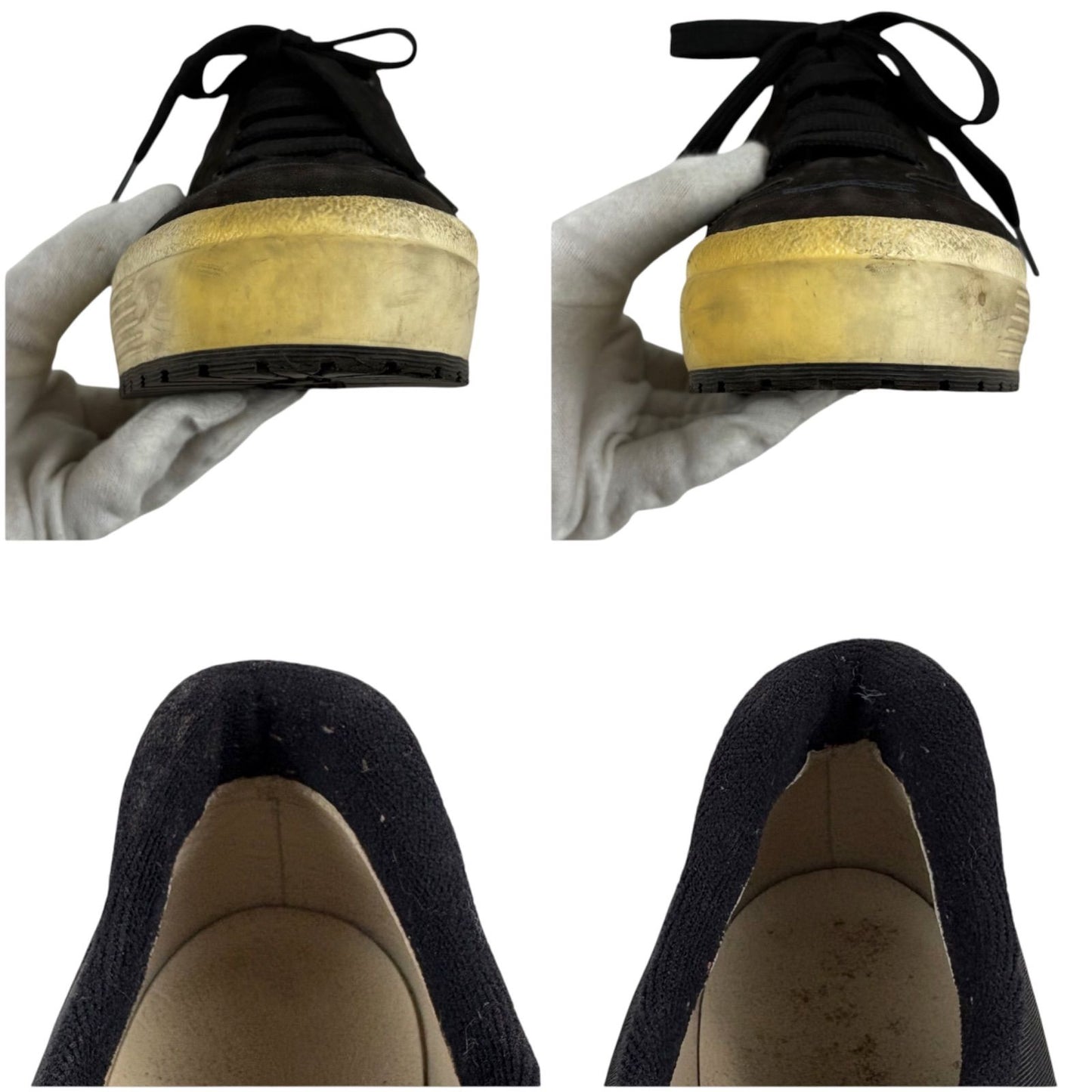 Chanel CC Logo Low Cut Sneakers Black Nylon Leather — view 9