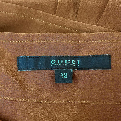 Gucci Long Sleeve Shirt Blouse 38 S Brown Silk