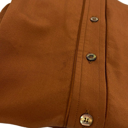 Gucci Long Sleeve Shirt Blouse 38 S Brown Silk