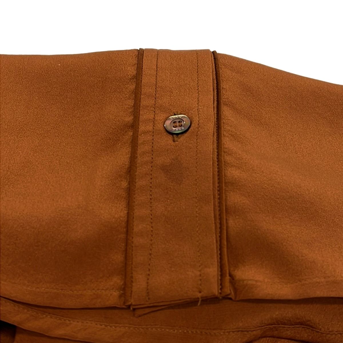 Gucci Long Sleeve Shirt Blouse 38 S Brown Silk