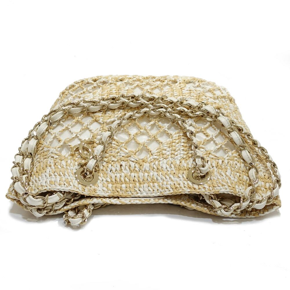 Chanel Small Shopping Tote Beige CC Logo Random Cereal Raffia