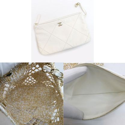 Chanel Small Shopping Tote Beige CC Logo Random Cereal Raffia