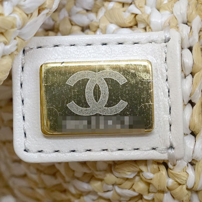 Chanel Small Shopping Tote Beige CC Logo Random Cereal Raffia