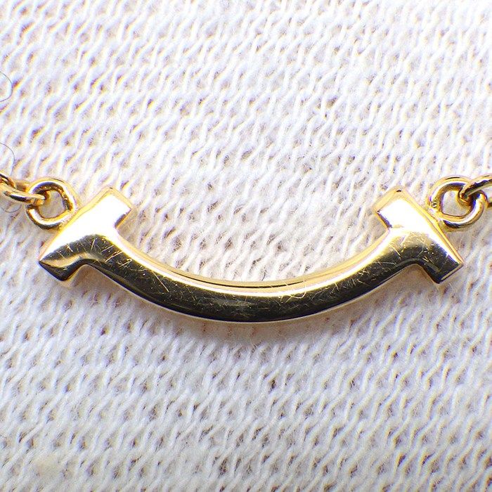 Tiffany & Co Necklace T Smile Mini Micro 18k Pink Gold