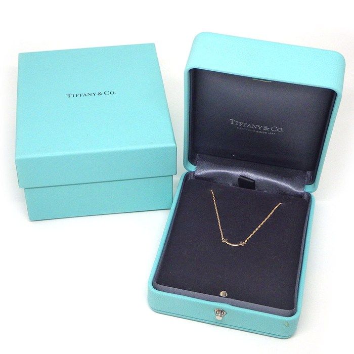 Tiffany & Co Necklace T Smile Mini Micro 18k Pink Gold
