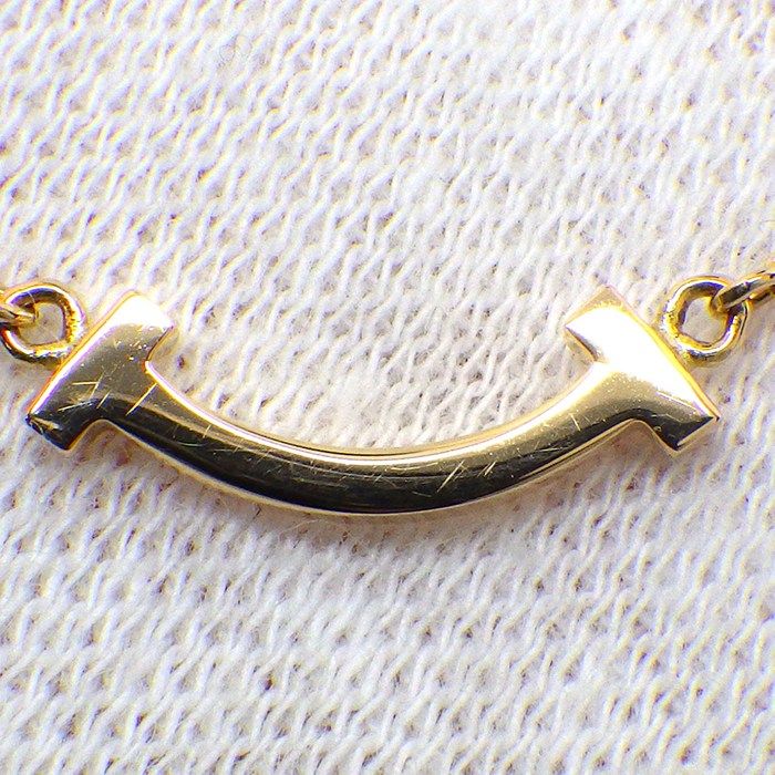 Tiffany & Co Necklace T Smile Mini Micro 18k Pink Gold