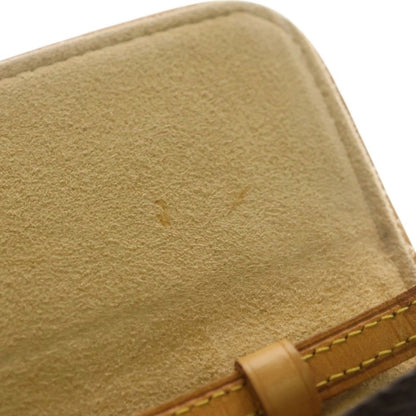Louis Vuitton Monogram Pochette Twin PM Mini Shoulder Bag Brown Leather Gold