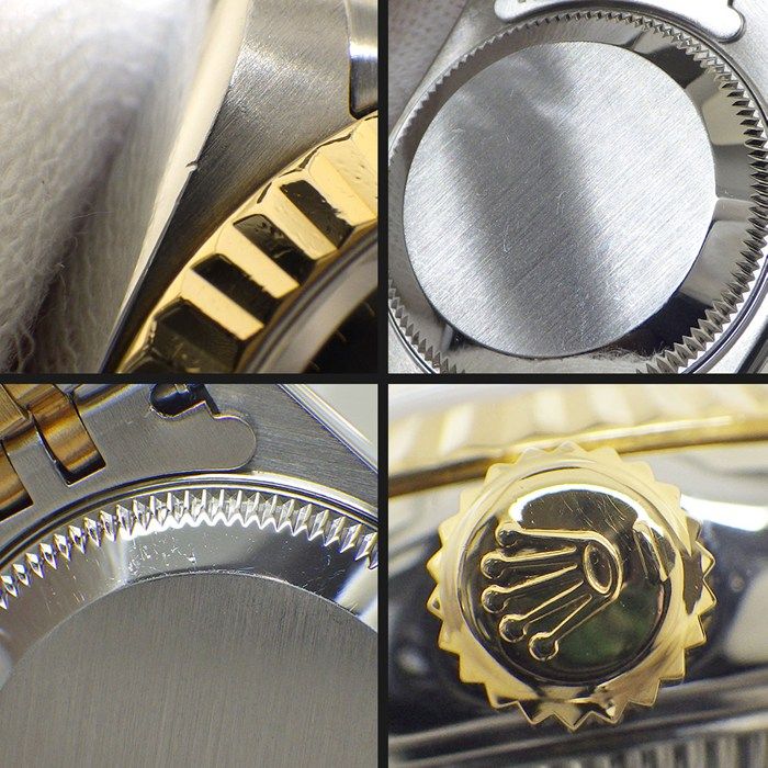 Rolex Datejust Number Black Dial Date 18k Yellow Gold SS Automatic Winding Watch