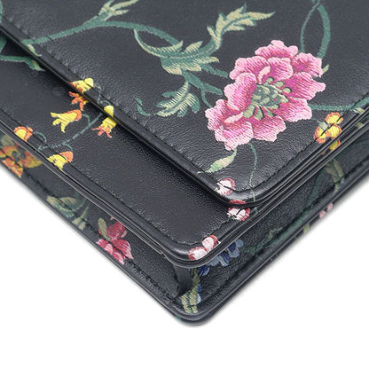 Dior Caro Wallet on Chain Floral Pattern Flower