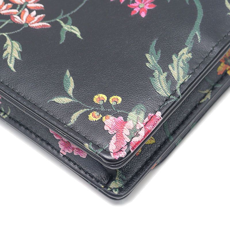 Dior Caro Wallet on Chain Floral Pattern Flower