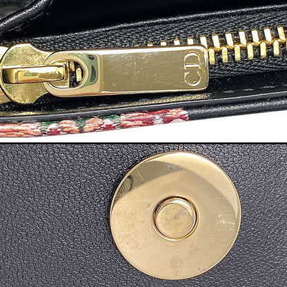 Dior Caro Wallet on Chain Floral Pattern Flower