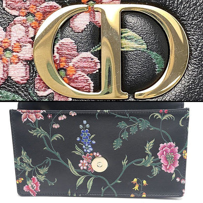 Dior Caro Wallet on Chain Floral Pattern Flower