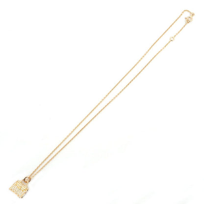 Hermes Kelly Amulet Necklace Diamond Pink Gold Pendant 18k