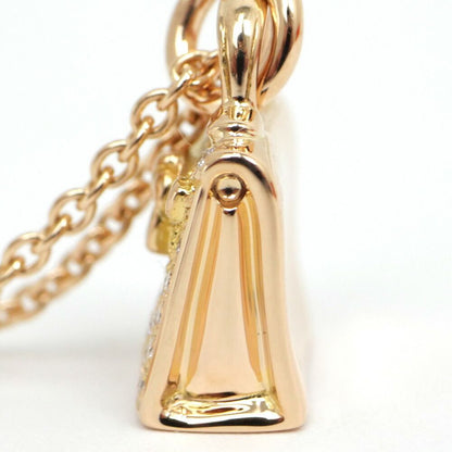 Hermes Kelly Amulet Necklace Diamond Pink Gold Pendant 18k