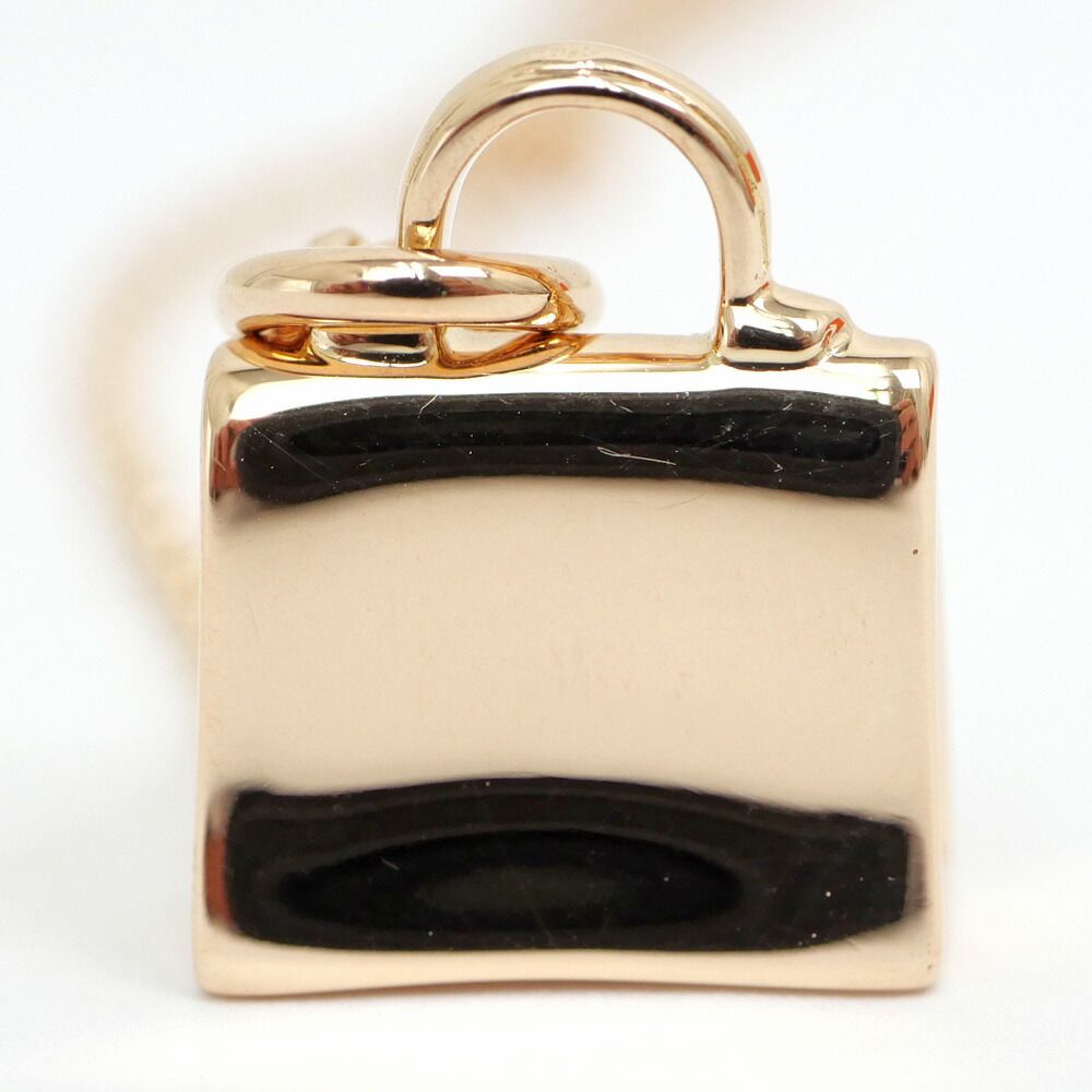 Hermes Kelly Amulet Necklace Diamond Pink Gold Pendant 18k