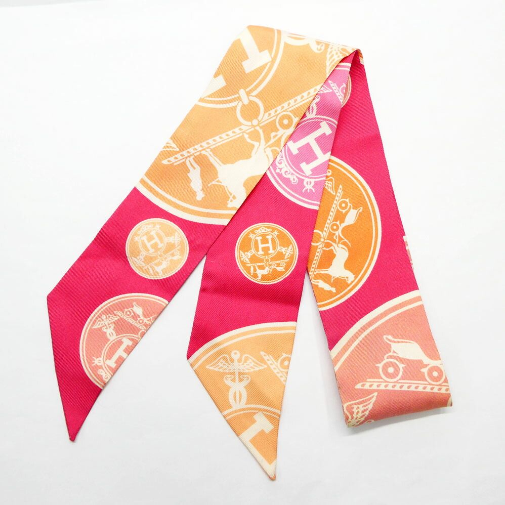 Hermes Twilly Ex Libris Confetti Ex les Confettis Pink Scarf