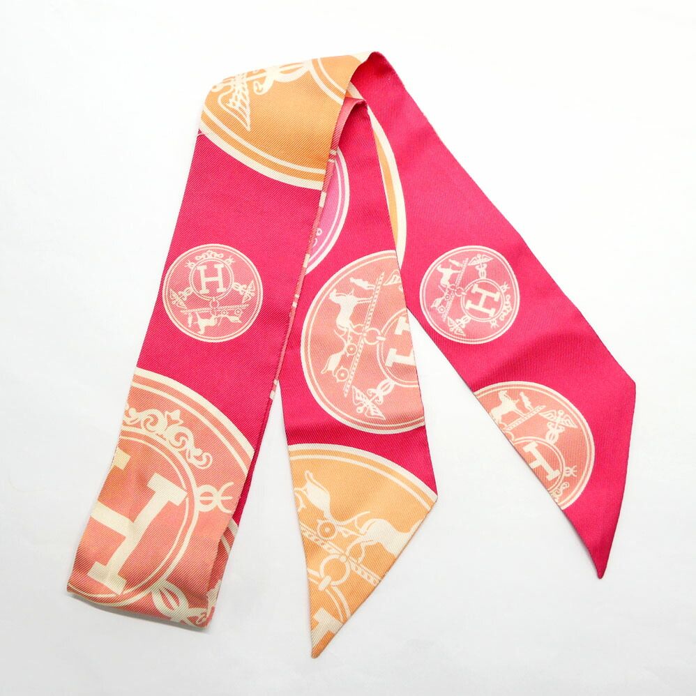 Hermes Twilly Ex Libris Confetti Ex les Confettis Pink Scarf