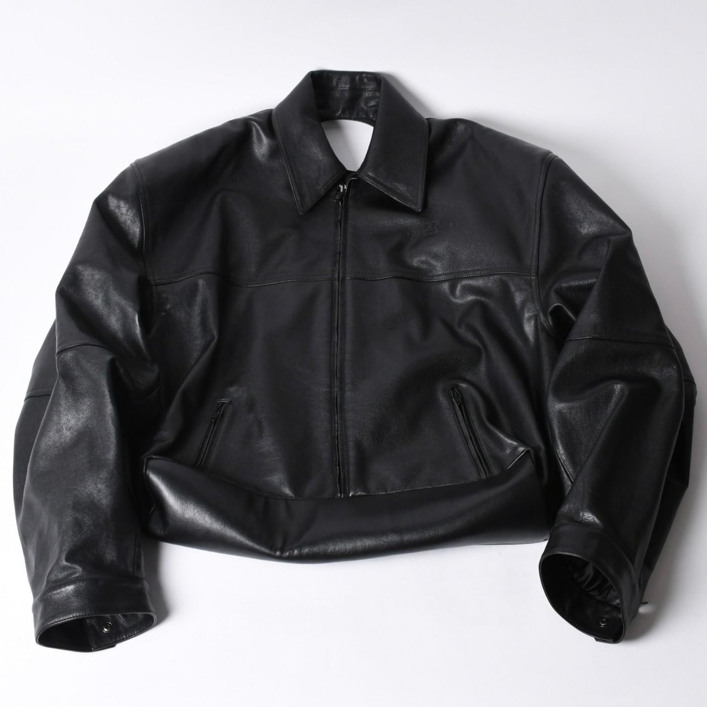 Balenciaga Handbag Shirt Bag Close Bag Leather Black