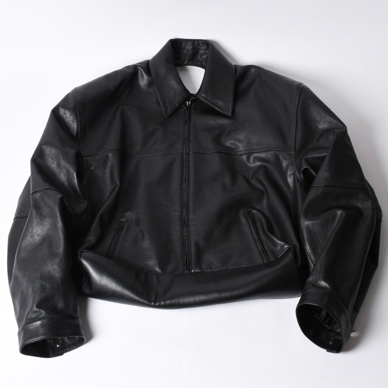 Balenciaga Handbag Shirt Bag Close Bag Leather Black