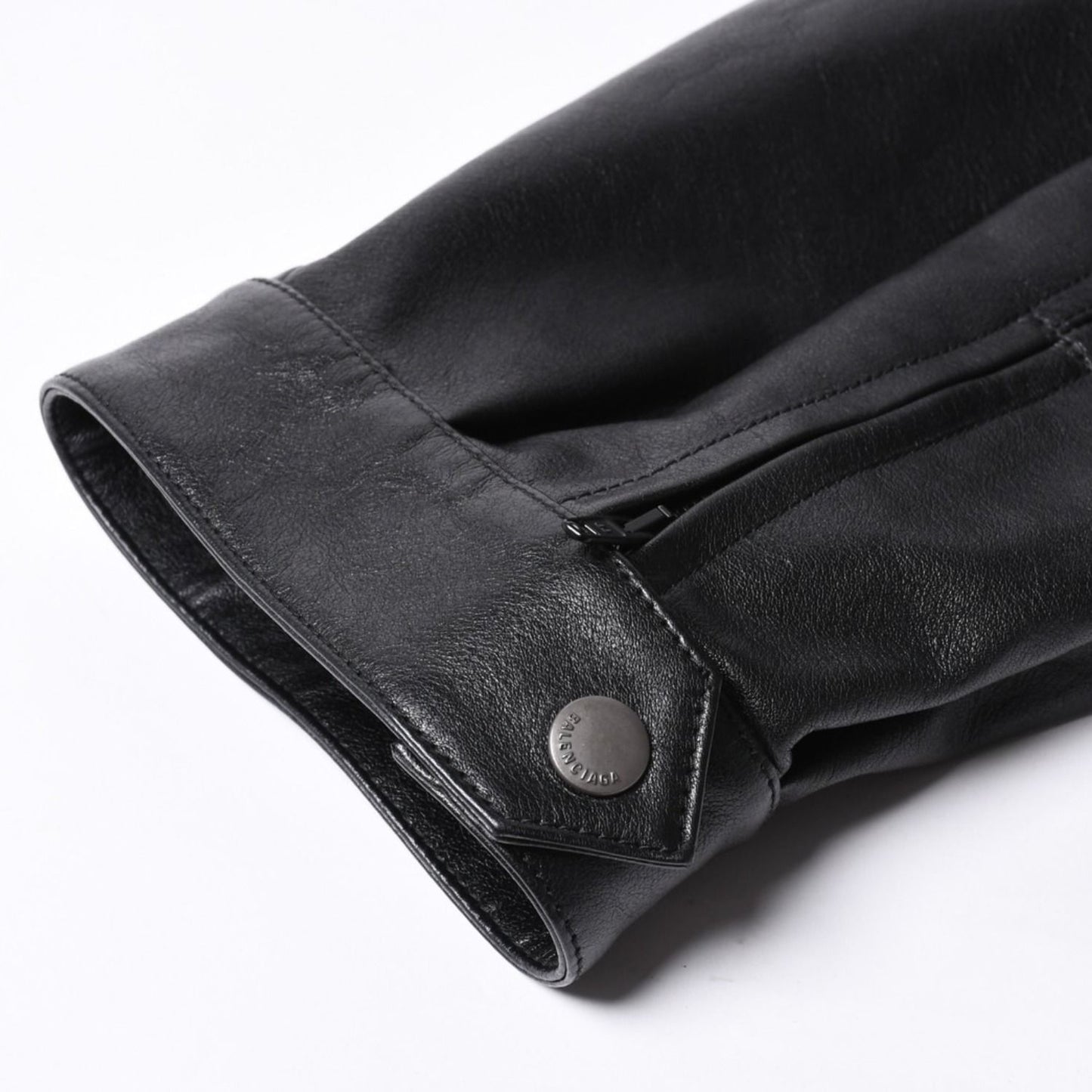 Balenciaga Handbag Shirt Bag Close Bag Leather Black — view 7