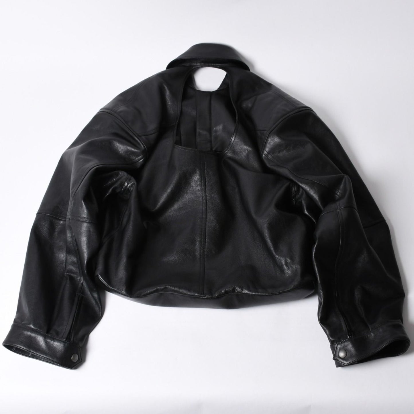 Balenciaga Handbag Shirt Bag Close Bag Leather Black — view 2