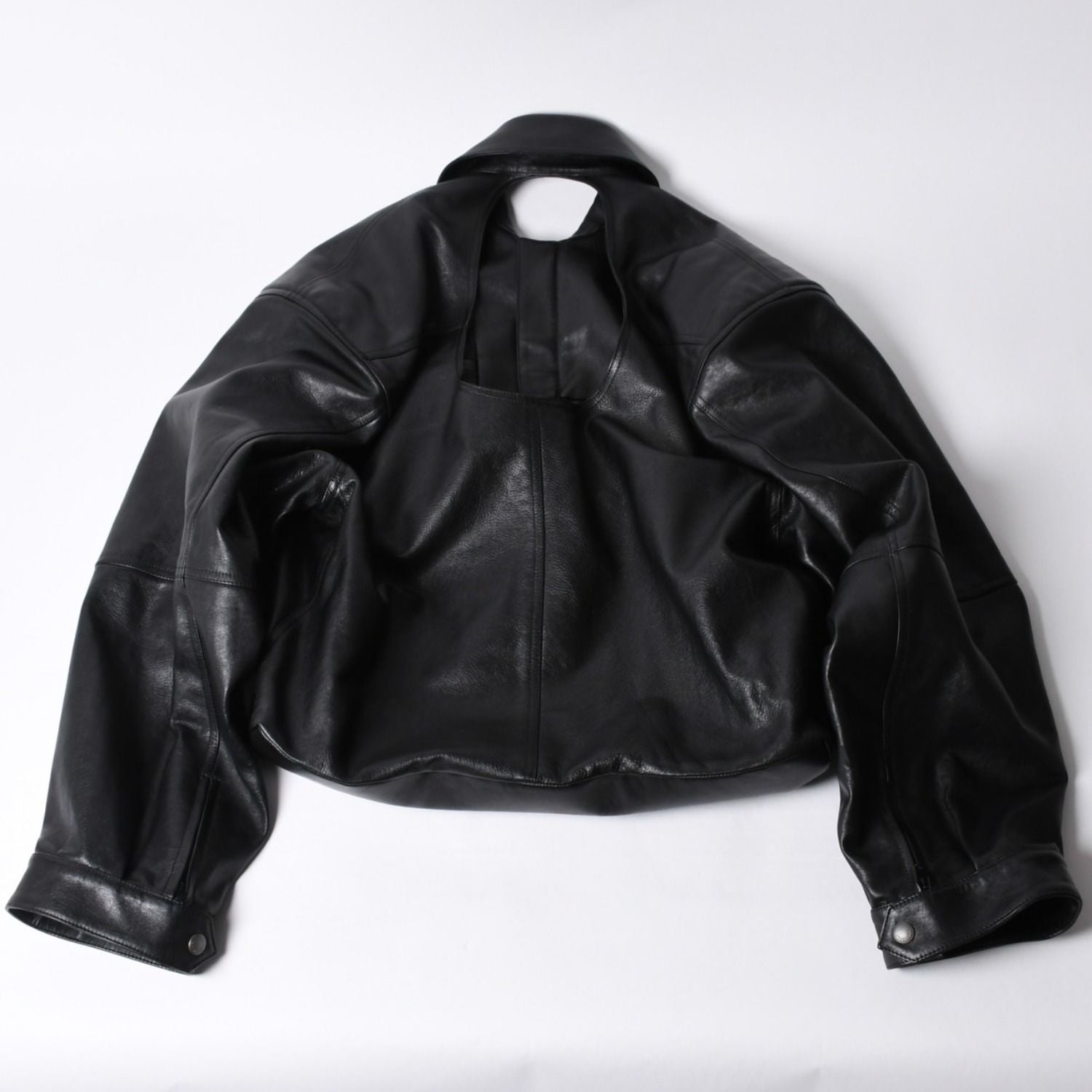 Balenciaga Handbag Shirt Bag Close Bag Leather Black — view 2