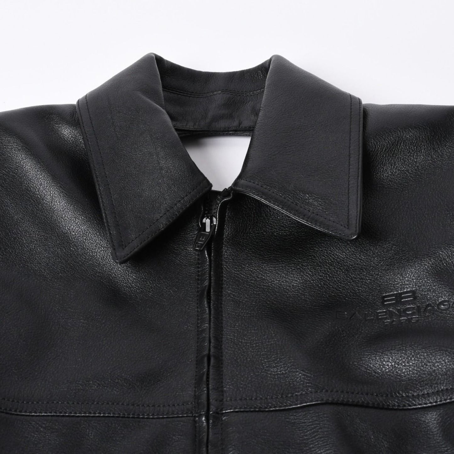 Balenciaga Handbag Shirt Bag Close Bag Leather Black — view 3