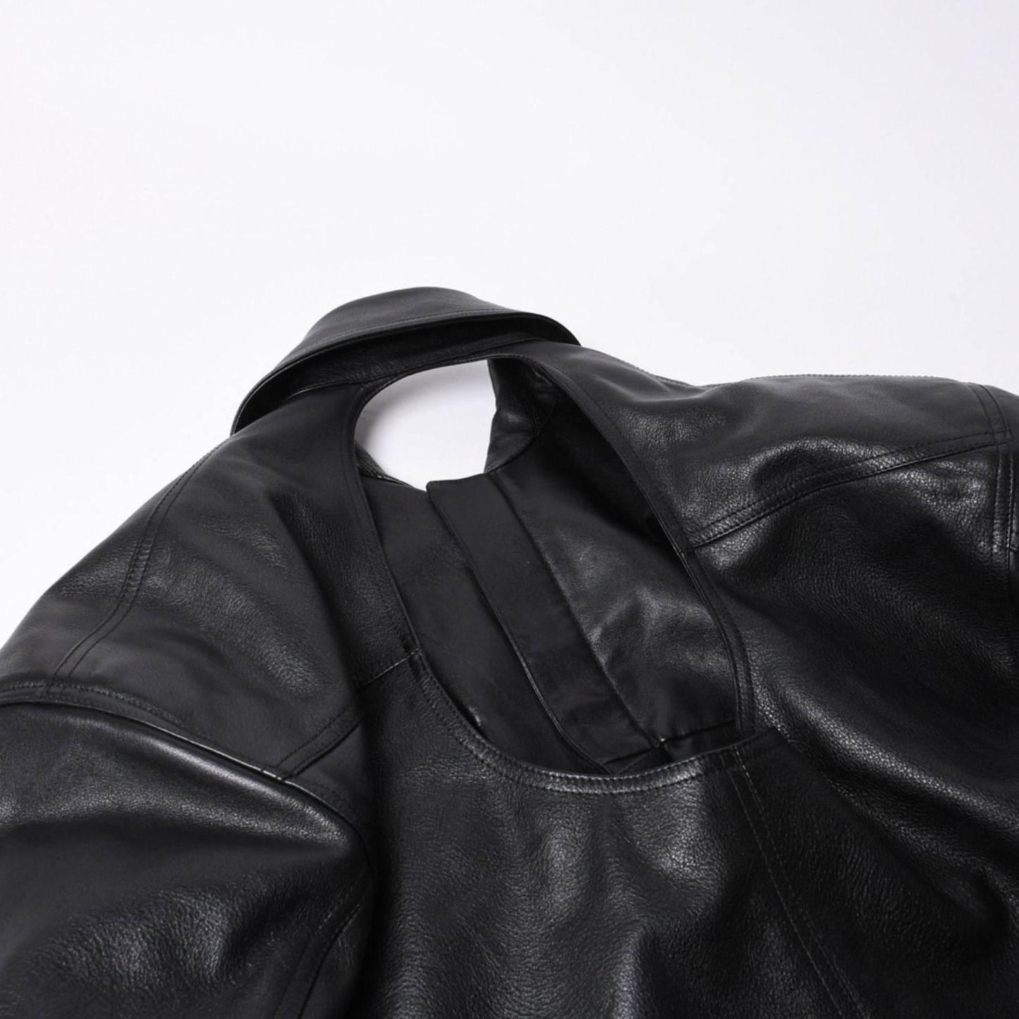 Balenciaga Handbag Shirt Bag Close Bag Leather Black — view 5