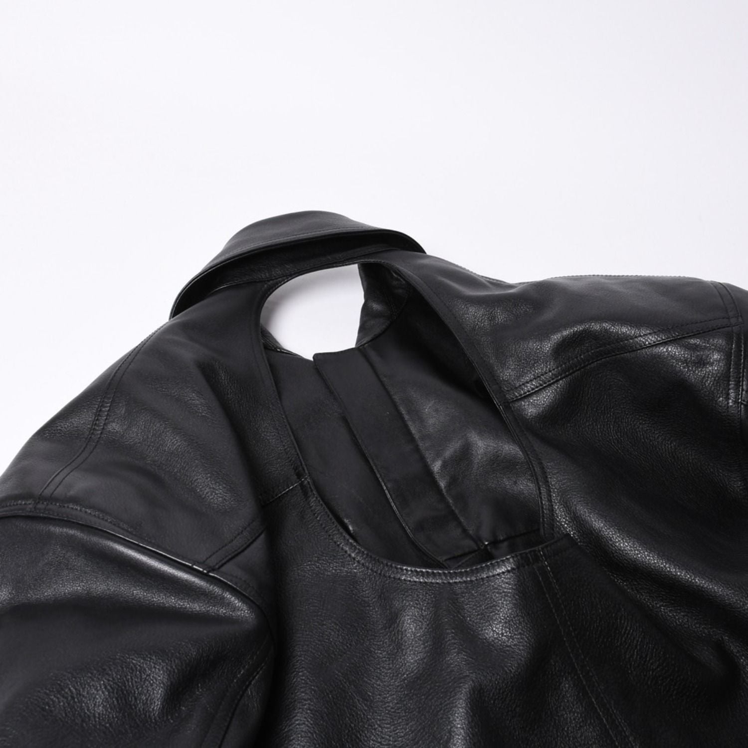 Balenciaga Handbag Shirt Bag Close Bag Leather Black — view 5
