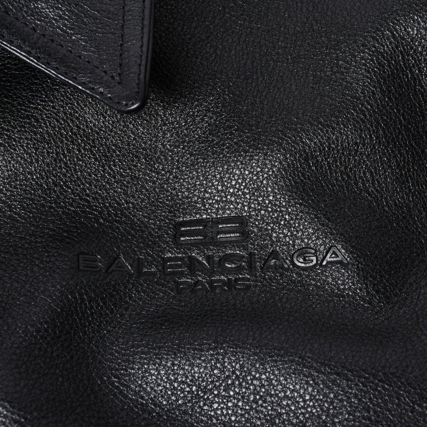Balenciaga Handbag Shirt Bag Close Bag Leather Black — view 4
