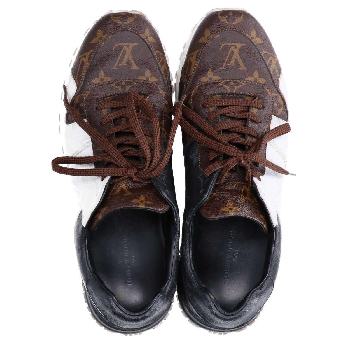 Louis Vuitton Black White Monogram Run Away Sneakers 7.5