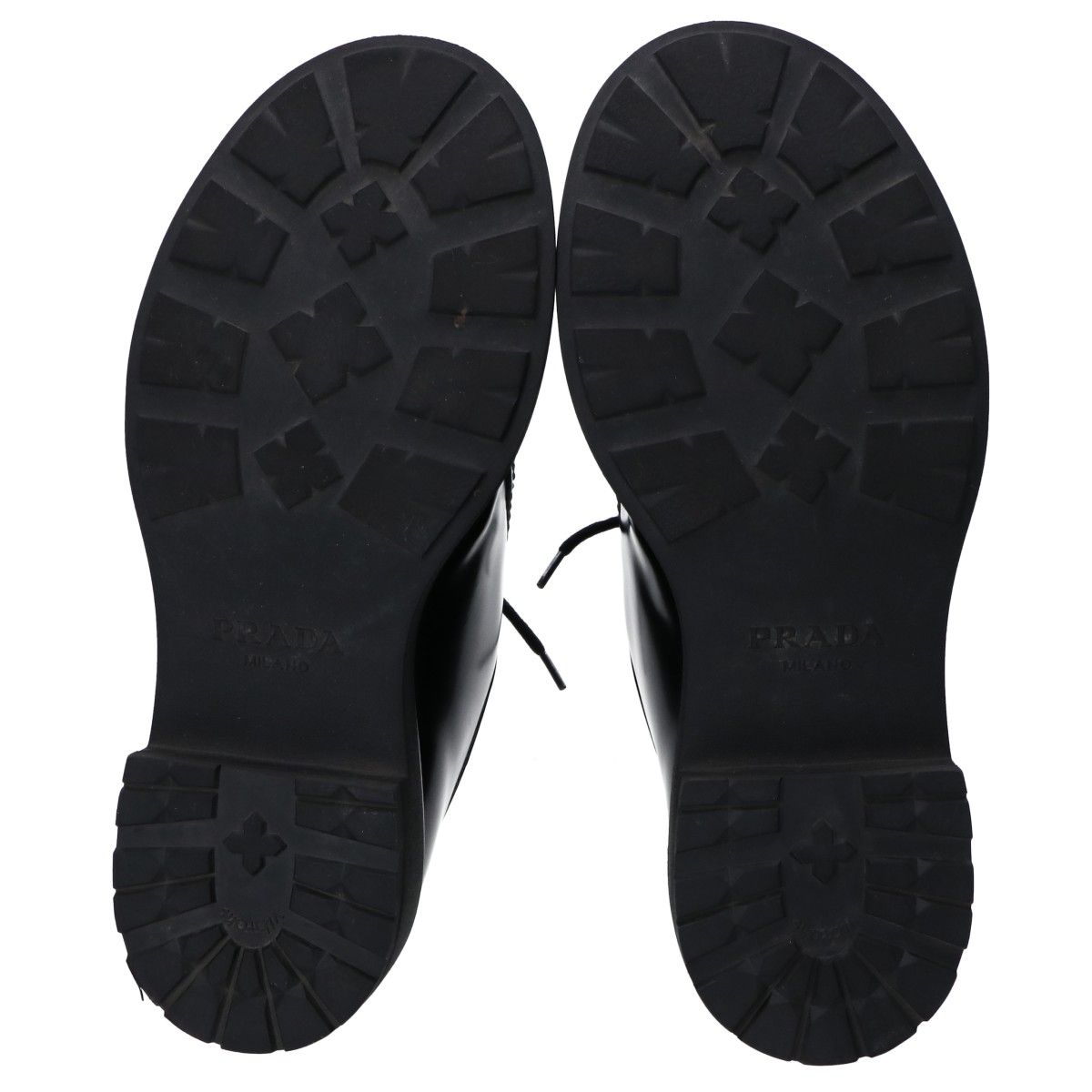 Prada Black Diapason Opera Brushed Leather Shoes 8.5