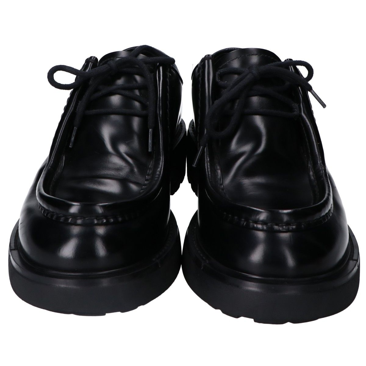 Prada Black Diapason Opera Brushed Leather Shoes 8.5
