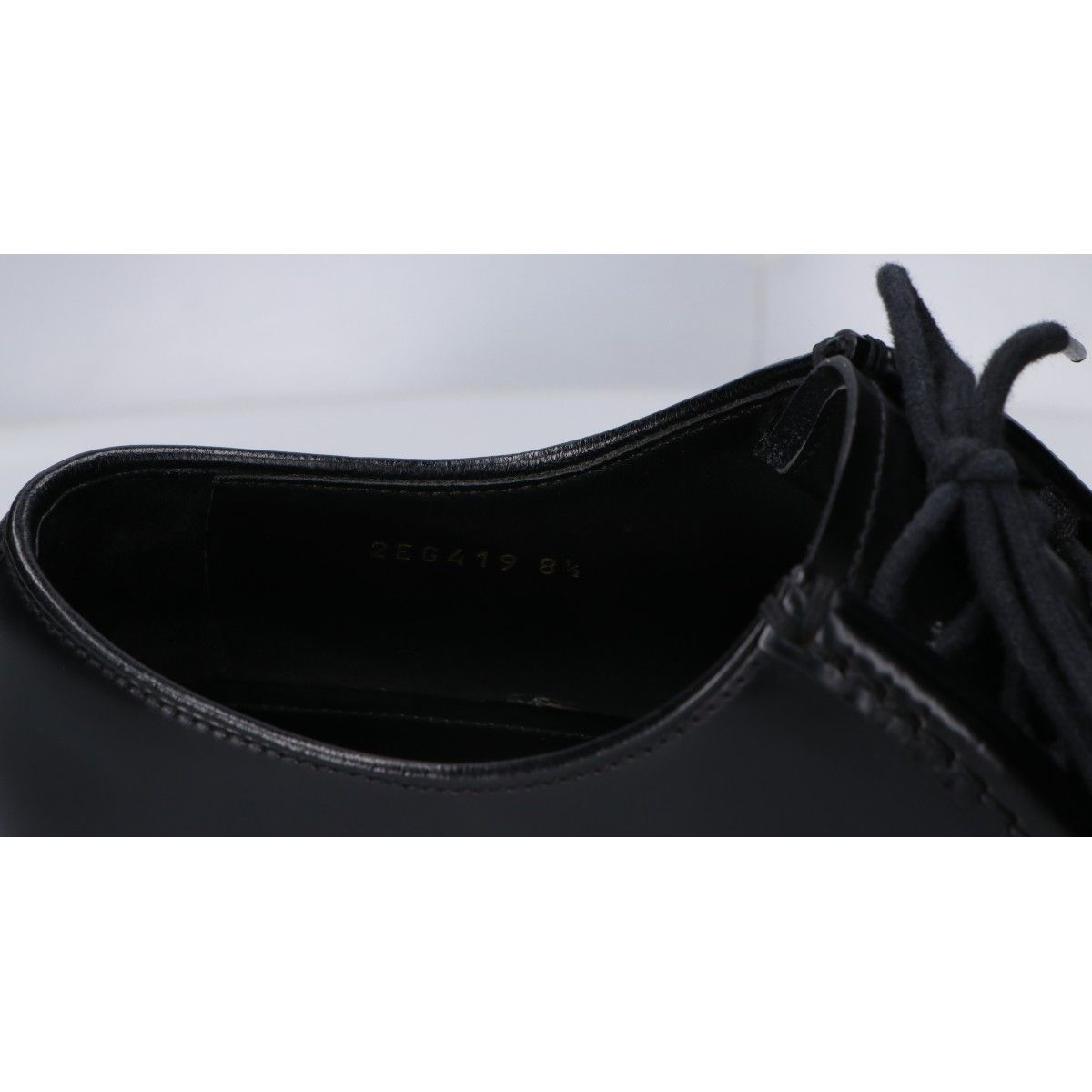 Prada Black Diapason Opera Brushed Leather Shoes 8.5
