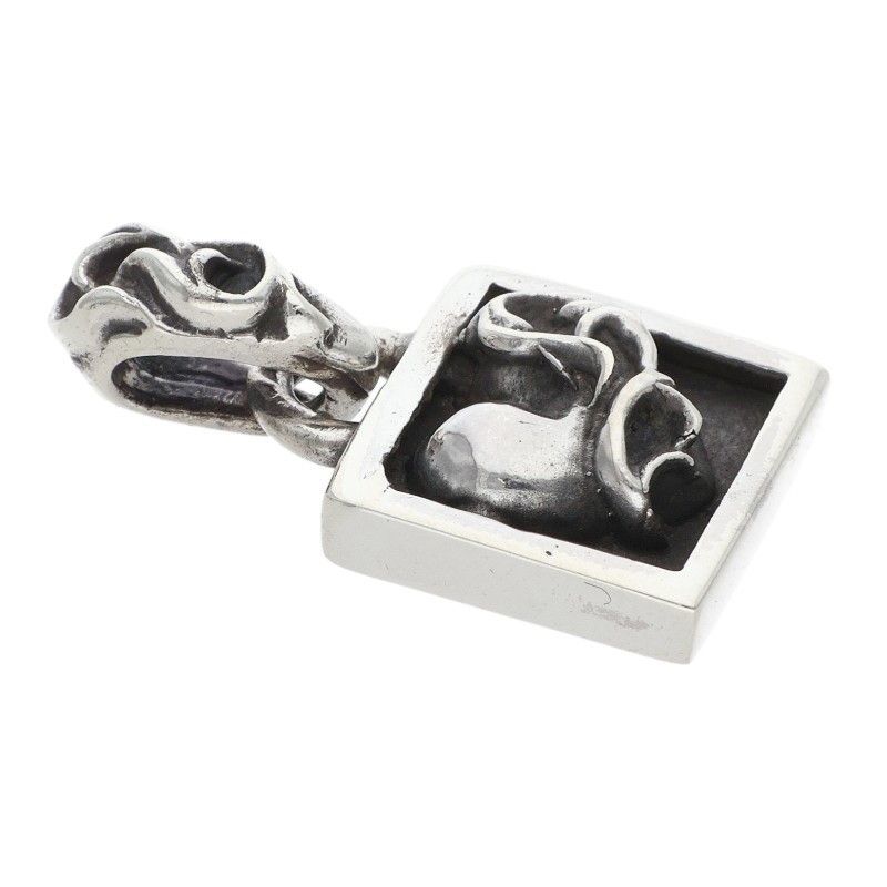 Chrome Hearts Framed Heart Silver Necklace Top