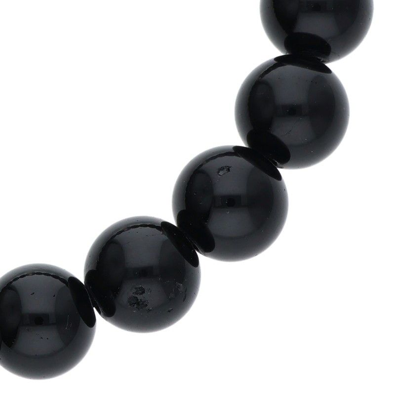 Chrome Hearts 10 mm Bead Bracelet MM Black Tourmaline
