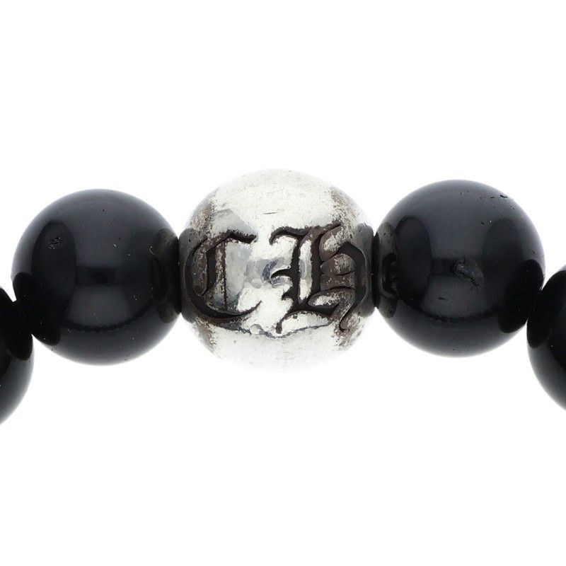 Chrome Hearts 10 mm Bead Bracelet MM Black Tourmaline