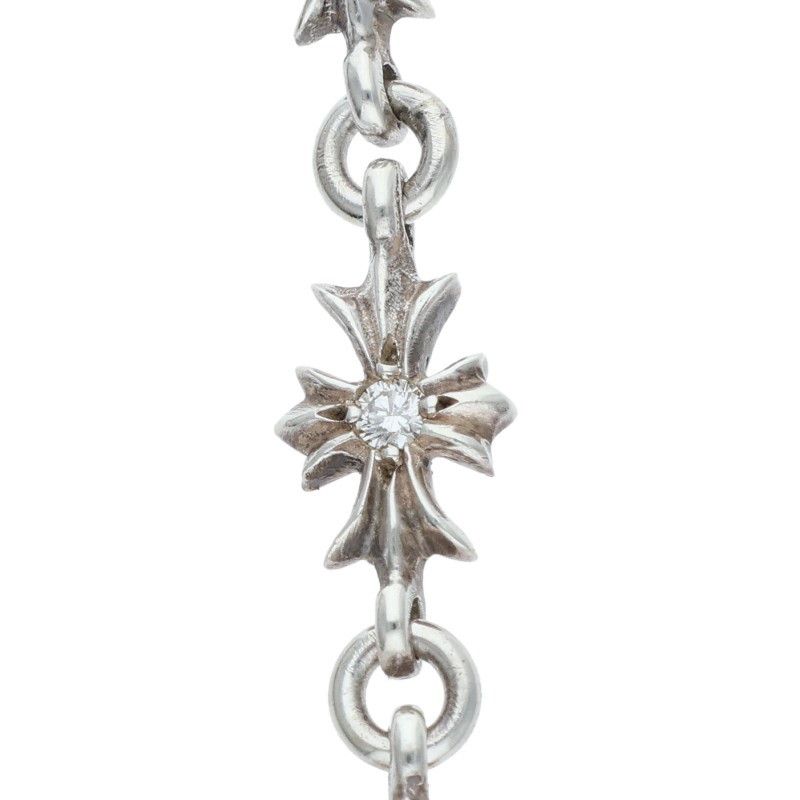 Chrome Hearts Tiny CH Pls 3 Dia Ech Plus 3 Drop Double Sided Diamond Silver