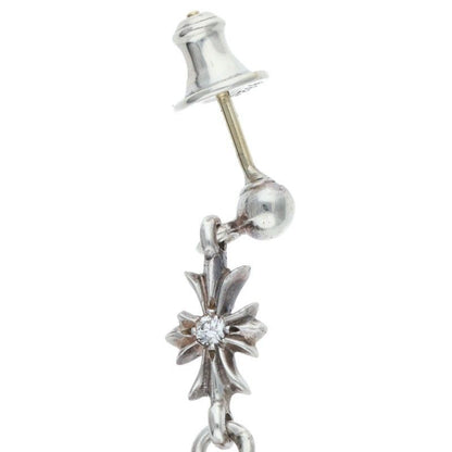 Chrome Hearts Tiny CH Pls 3 Dia Ech Plus 3 Drop Double Sided Diamond Silver