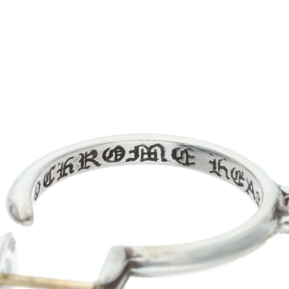 Chrome Hearts Tiny CH Cross Hoop Silver Earrings