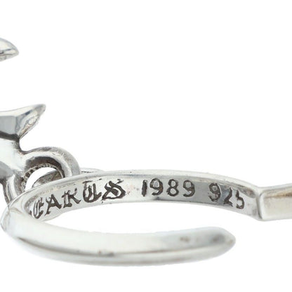 Chrome Hearts Tiny CH Cross Hoop Silver Earrings