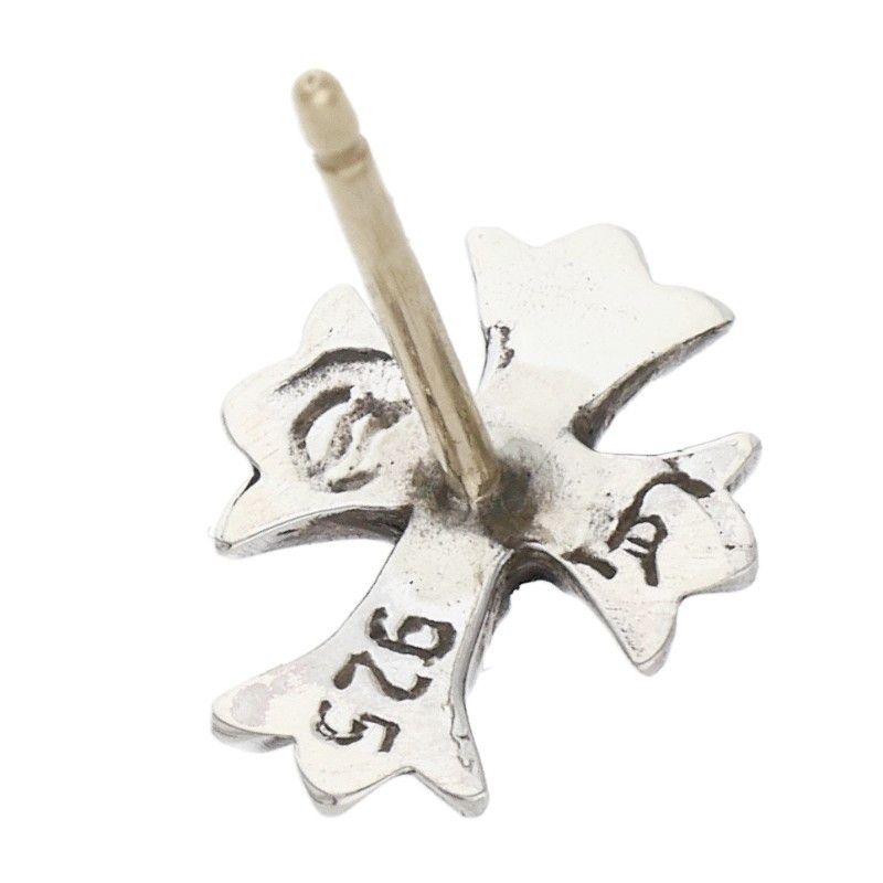 Chrome Hearts No2 CH Crs Dia CH Cross Stud 1 Diamond Silver Earrings